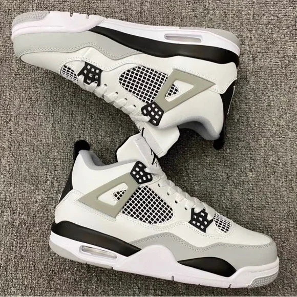 Nike Air Jordan 4 Retro GS Military Black Men's Shoes.